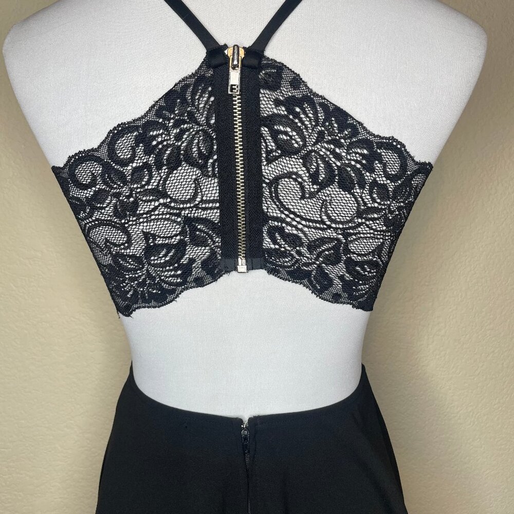 Xtraordinary Goth Coquette Lace Back Cutout Fit & Flare Mini Dress Size 5 - Picture 7 of 12